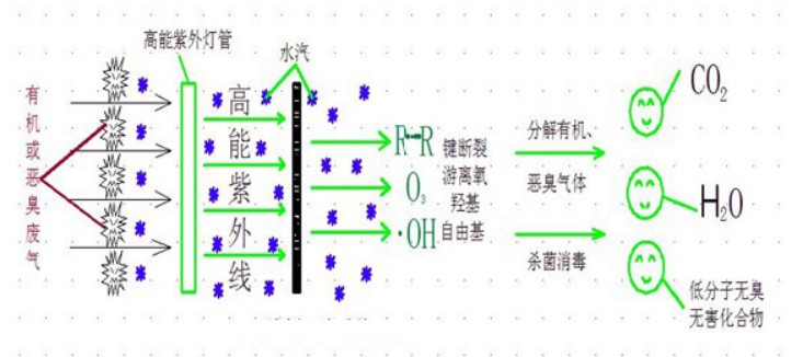 UV光解凈化器工作原理圖